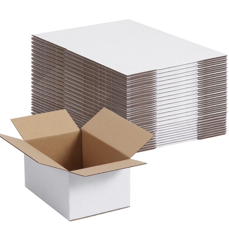 SPEPLA Shipping Boxes 6x4x3 Set of 40  White Corrugated Cardboard Box for Mailing Business Packaging - Image 1